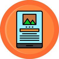 Flat Design Line Filled Circle vector