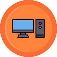 Computer Line Filled Circle vector
