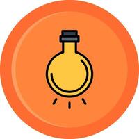 Light Bulb Line Filled Circle vector