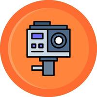 Action Camera Line Filled Circle vector