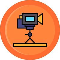 Tripod Camera Line Filled Circle vector