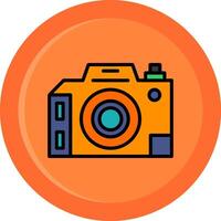 Dslr Camera Line Filled Circle vector