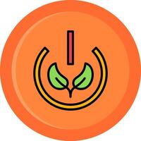 Eco Power Button Line Filled Circle vector