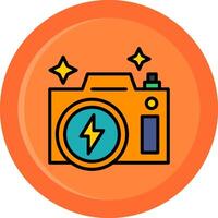 Flash Camera Line Filled Circle vector