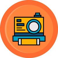 Instant Camera Line Filled Circle vector