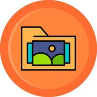 Images Folder Line Filled Circle vector