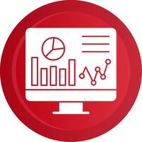 Web Analytics Glyph Gradient Button vector