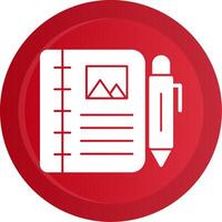 Diary Study Glyph Gradient Button vector