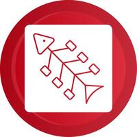Fishbone Diagram Glyph Gradient Button vector