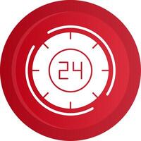 24 Hours Glyph Gradient Button vector