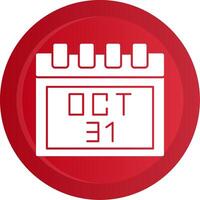 October 31st Glyph Gradient Button vector