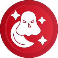 Halloween Moon Glyph Gradient Button vector