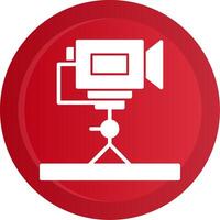 Tripod Camera Glyph Gradient Button vector