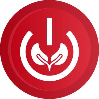 Eco Power Button Glyph Gradient Button vector