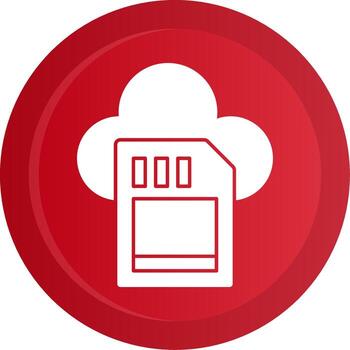 Cloud Storage Glyph Gradient Button vector