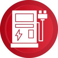 Electric Car Station Glyph Gradient Button vector