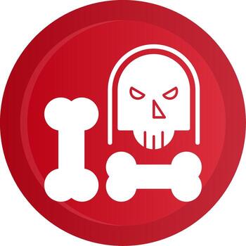 huesos glifo degradado botón vector