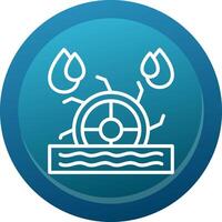 Water Mill Line Button vector