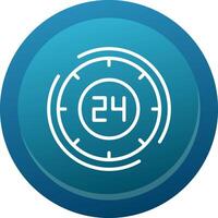 24 Hours Line Button vector