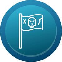 Pirate Flag Line Button vector