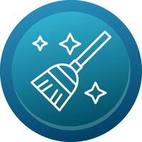 Flying Broom Line Button vector