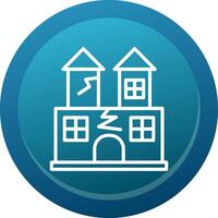 Ghost Castle Line Button vector