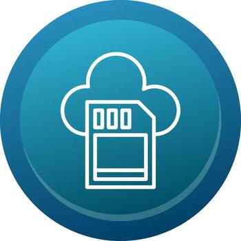 Cloud Storage Line Button vector