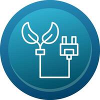 Eco Power Socket Line Button vector