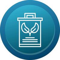 Eco Trash Bin Line Button vector