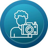 Cameraman Line Button vector