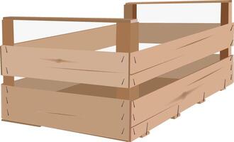 Wooden crate with two shelves and a handle vector