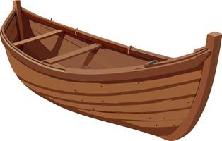A wooden boat on a white background vector