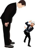 A man in a suit is standing next to a man in a hard hat vector