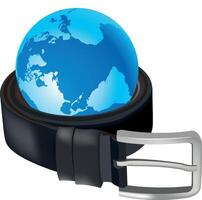 Belt with the earth globe vector