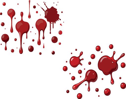 Blood drops and splatters