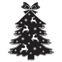 Christmas tree with a pattern of Christmas reindeer vector