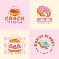 logo branding of hand drawn donuts store vector