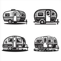 Journey Through Nature in a Camper vector