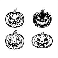Sketch Faces for Pumpkins vector