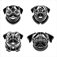 Pug Swag Aviator Edition vector