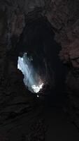 A mesmerizing cave illuminated by ethereal volume light video