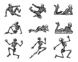 Phantom Lines Skeletons in Silhouette vector