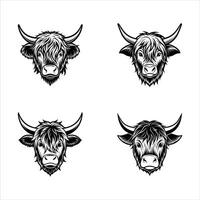 illustration of a black and white Bison vector
