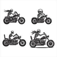 No Regrets Only the Skull and Motorcycle vector