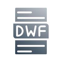Dwf document file type gradient icon. can be used for website, ui and mobile app. vector