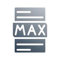 Max file type document gradient fill icon. can be used for website, ui and mobile app. vector