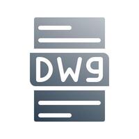 Dwg gradient icon for digital document. can be used for website, ui and mobile app. vector