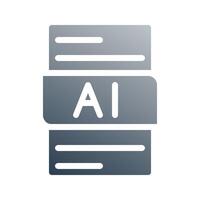 Ai file type gradient document icon. can be used for website, ui and mobile app. vector