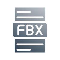 Fbx gradient icon for document formats. can be used for website, ui and mobile app. vector
