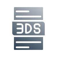 3ds document format file type gradient icon. vector